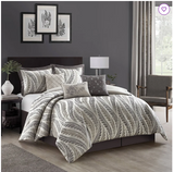 Capella Taupe Microfiber 7 Piece Comforter Set - California King