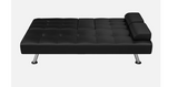 Craner Twin 66" W Faux Leather Tufted Back Convertible Sofa