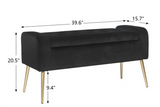 Gigel Upholstered Flip Top Storage Bench, Black