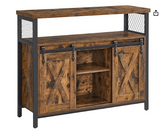 Buffet Sideboard Cabinet with Sliding Barn Door - Fully Assembled - (Scratch and Dent)