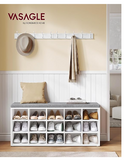 VASAGLE Shoe Bench, Storage Bench, Shoe Rack Bench, White and Gray - (Assembled)