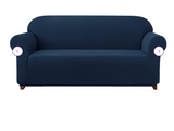 Box Cushion Sofa Slipcover - Navy