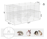 Two-Story Pet Premium Villa for Rabbit Guinea Pig, Indoor Use, White (1 Box, unassembled)