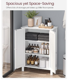 Bathroom Floor Storage Cabinet with 2 Adjustable Shelves, White