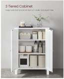 Bathroom Floor Storage Cabinet with 2 Adjustable Shelves, White