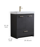 30" Ebony Mid Century Free-standing Single Bathroom Vanity Set