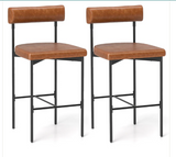 Counter Height Bar Stools, 26 Inch Upholstered Bar Chairs with Back