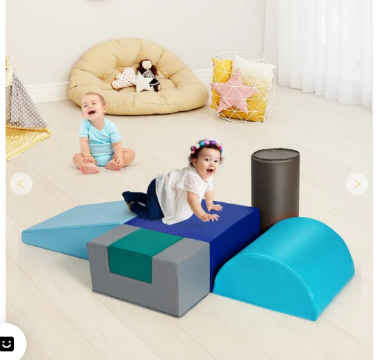 6 Pieces Foam Climbing Blocks Indoor Climb and Crawl Activity Playset with Rectangles-Multicolor