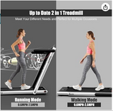 2-in-1 Electric Motorized Health and Fitness Folding Treadmill with Dual Display-Silver