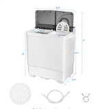 26lbs Portable Semi-automatic Washing Machine W/Built-in Drain Pump - Grey