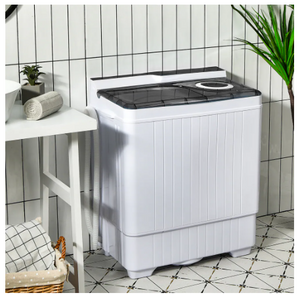 26lbs Portable Semi-automatic Washing Machine W/Built-in Drain Pump - Grey