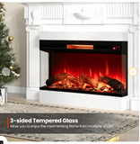 36 Inch 3-Sided 1500W Electric Fireplace with 7-Color Flame