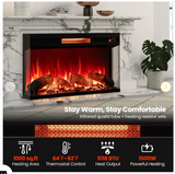 36 Inch 3-Sided 1500W Electric Fireplace with 7-Color Flame