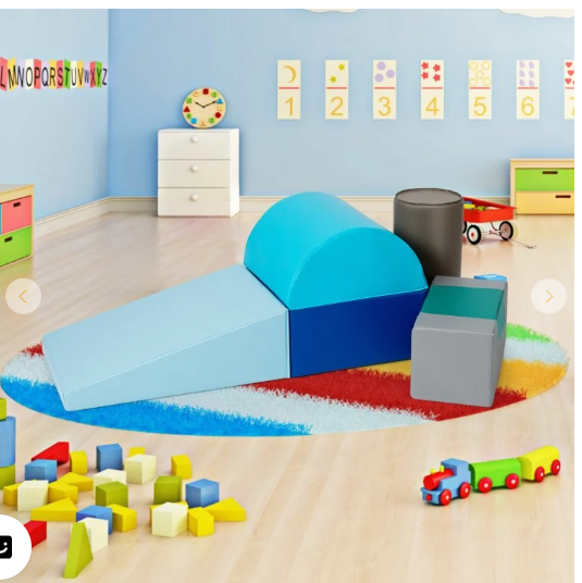 6 Pieces Foam Climbing Blocks Indoor Climb and Crawl Activity Playset with Rectangles-Multicolor