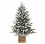 4 FT, Flocked, Pre-lit Artificial Entrance Christmas Tree 100 LED Lights