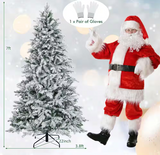 7 ft. Pre-Lit Snow Flocked Hinged Artificial Christmas Tree with 300 LED Light