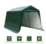 8'x14' Patio Tent Carport Storage Shelter Shed Car Canopy Heavy Duty Green (1 Box, Unassembled)