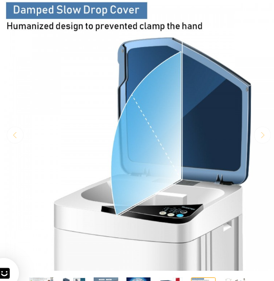 Full-automatic Washing Machine 7.7 lbs Washer / Spinner Germicidal (Grey/White)