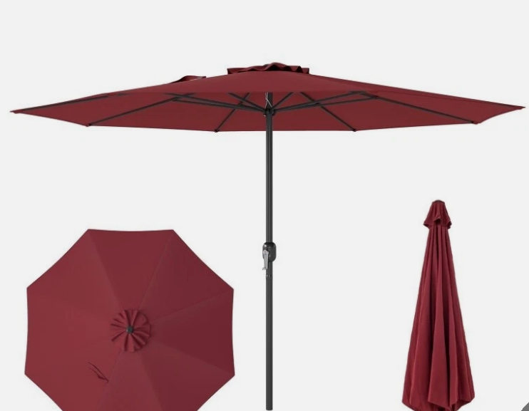 12ft Patio Umbrella Wine, Slightly marked in shipping