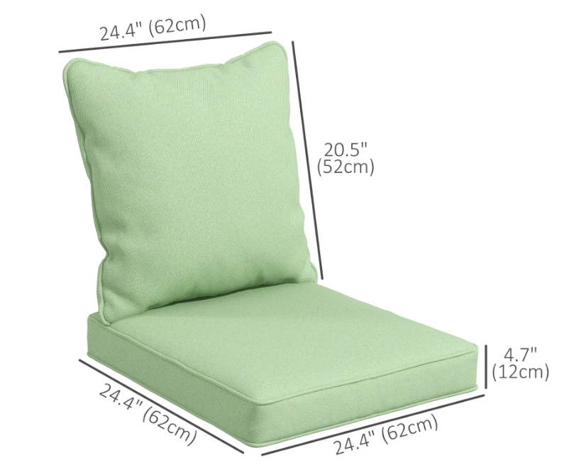 SPECIAL, 2 Piece Cushion Set, Mint Green, 24.4``x 24.4``, 24.4`` x 20.5``