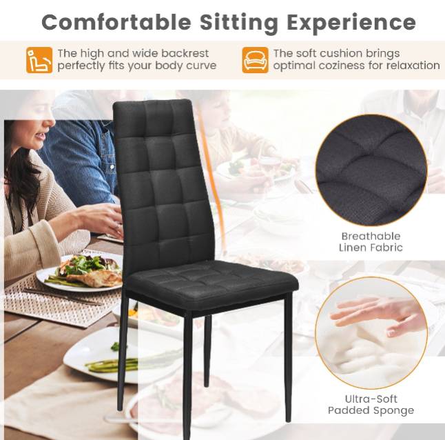 Faux Marble Dining Table Set with 4 Chairs