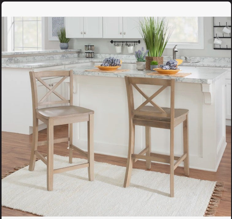 Fairbairn X Back Stool with Sold Wood Frame