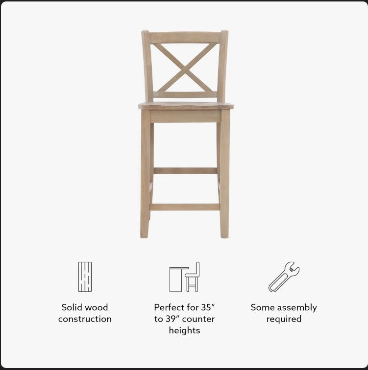 Fairbairn X Back Stool with Sold Wood Frame