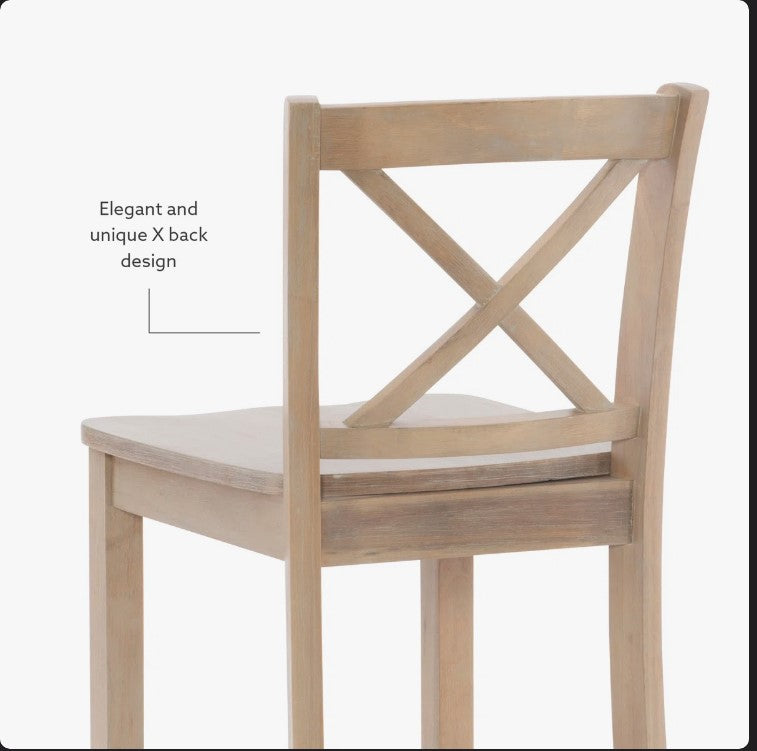 Fairbairn X Back Stool with Sold Wood Frame