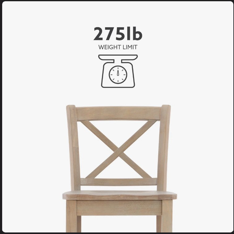 Fairbairn X Back Stool with Sold Wood Frame