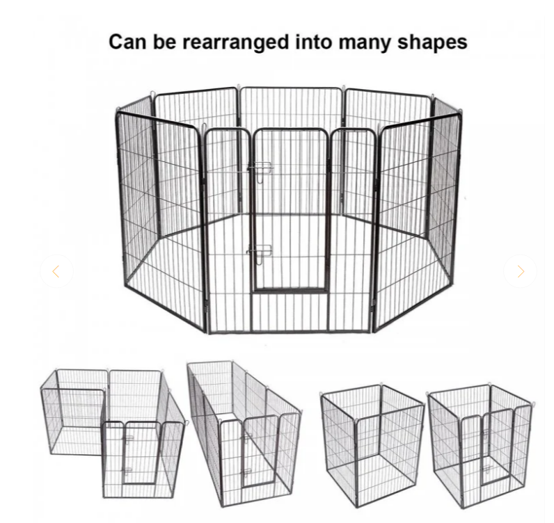 8 Metal Panel Heavy Duty Pet Playpen Dog Fence with Door, 1 box, unassembled