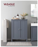 Bathroom Floor Storage Cabinet with 2 Adjustable Shelves, Slate Gray