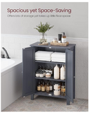 Bathroom Floor Storage Cabinet with 2 Adjustable Shelves, Slate Gray