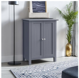 Bathroom Floor Storage Cabinet with 2 Adjustable Shelves, Slate Gray