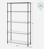 SPECIAL, 5-Tier 63``Storage Shelves, Wire Shelving Unit,  unassembled