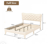 *SPECIAL* -Full Size Bed Frame with Nail Headboard and Wooden Slats