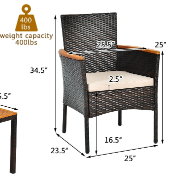 SPECIAL Rattan Chair with wood arms, missing cushions, fully assembled ...