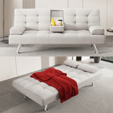 Twin 66" W Faux Leather Tufted Back Futon