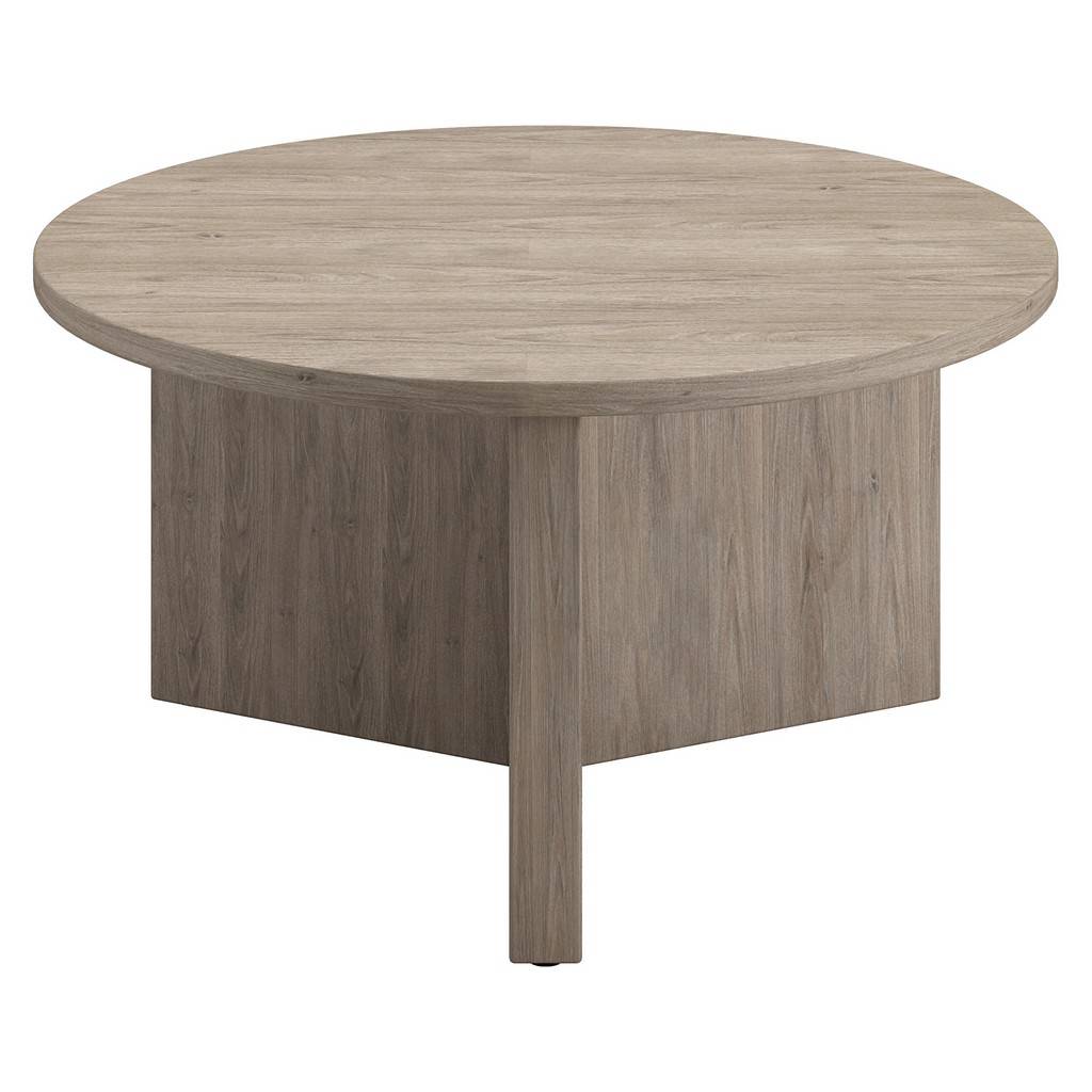 Anders 32 in. Antiqued Gray Oak Round Coffee Table