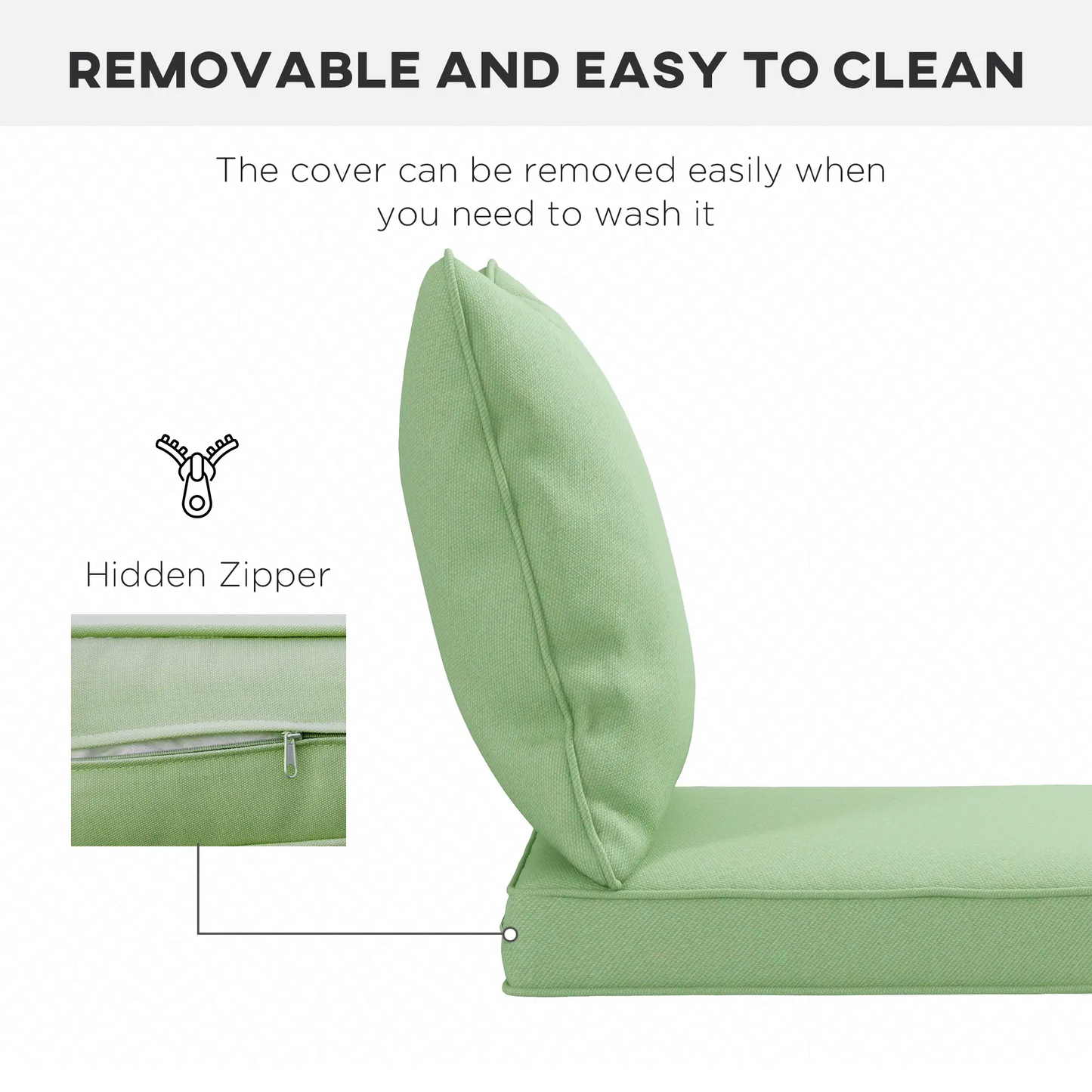SPECIAL, 2 Piece Cushion Set, Mint Green, 24.4``x 24.4``, 24.4`` x 20.5``