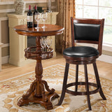 2 Piece Set,  24 Inch Swivel Counter Stool Dining Chair Upholstered Seat-Dark Brown