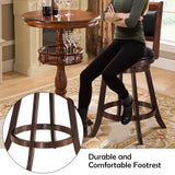 2 Piece Set,  24 Inch Swivel Counter Stool Dining Chair Upholstered Seat-Dark Brown