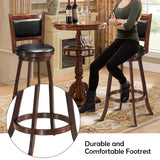 Set of 2 29 Inch Swivel Bar Height Stool Wood Dining Chair Barstool-Brown (Fully Assembled)