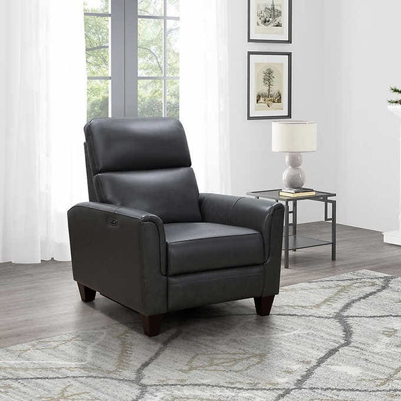 Northridge Home Contemporary Dual Power Top Grain Leather Recliner, small pick on back of armrest