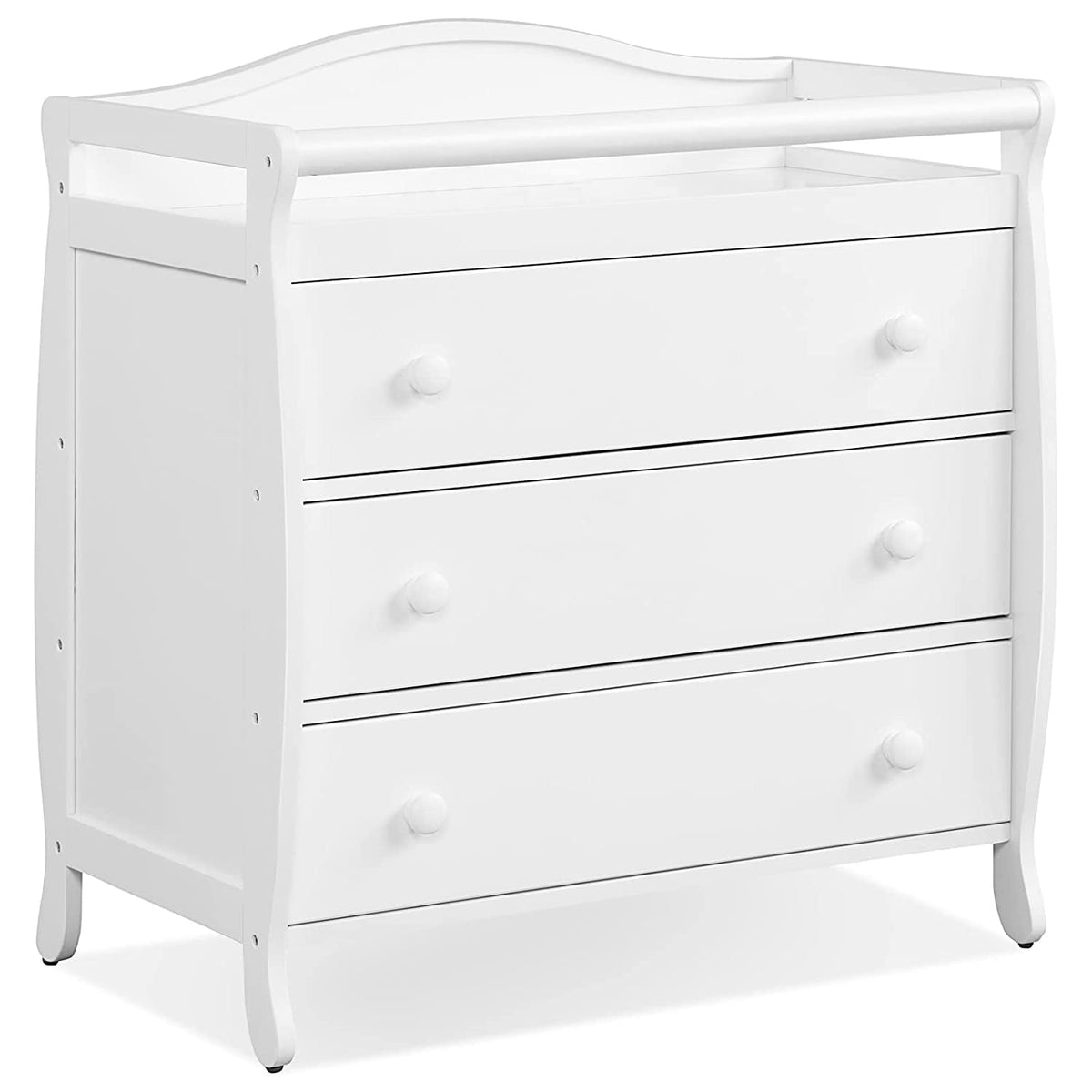Baby Changing Table with 3 Drawers and Safety Belt-White, FULLY ASSEMBLED