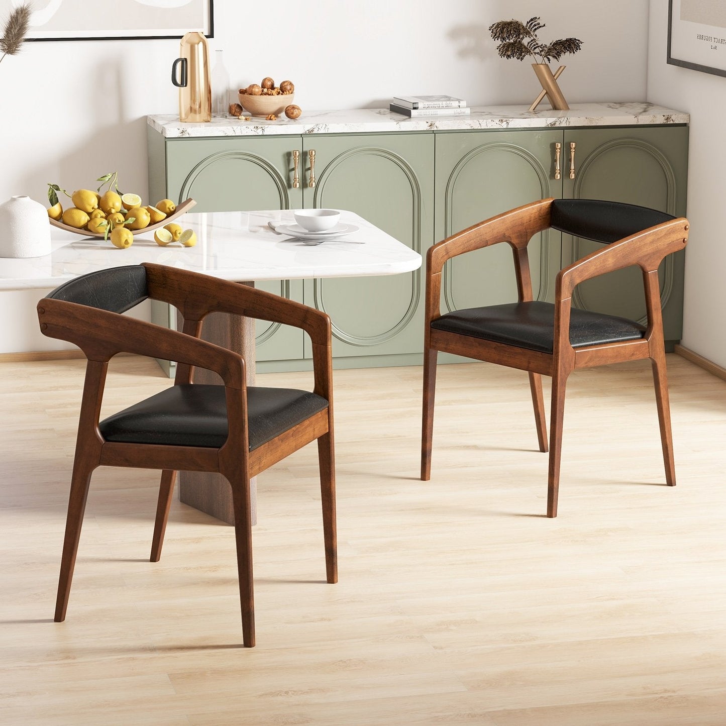 1 Only - Upholstered Armchair with Cozy Backrest and Padded Seat Cushion-Brown