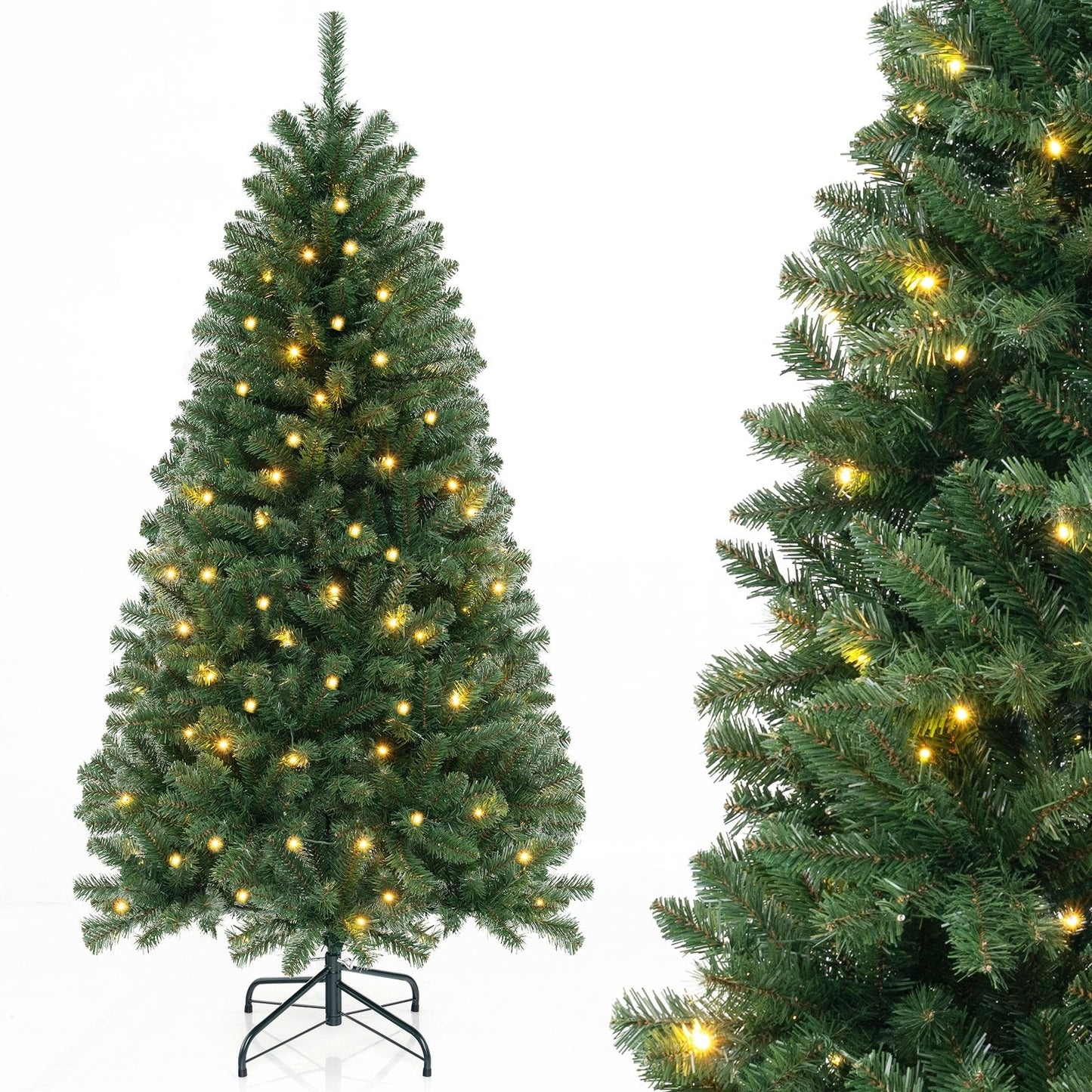 6 FT Artificial Christmas Tree with  warm White LED Lights, assembled, final sale
