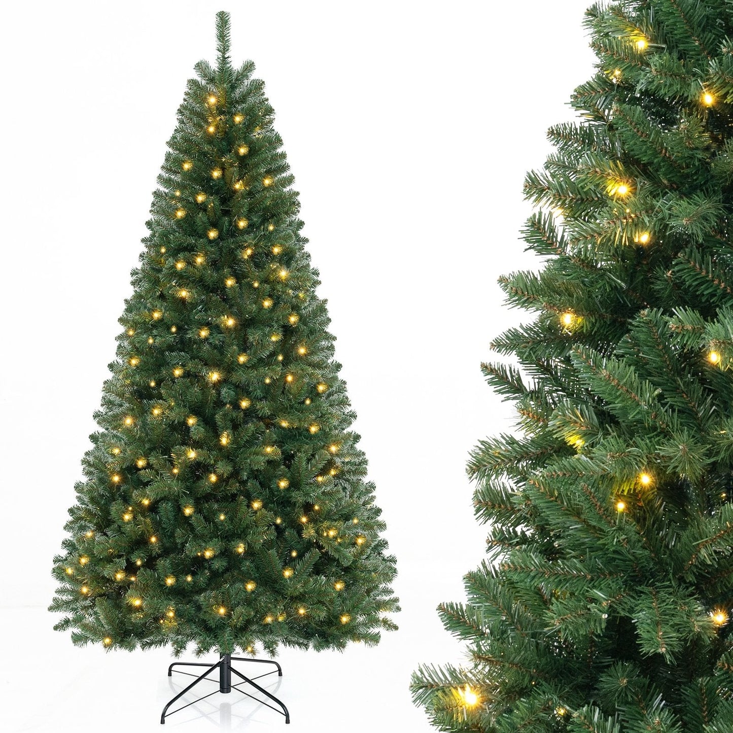 6 FT Artificial Christmas Tree with  warm White LED Lights, assembled, final sale