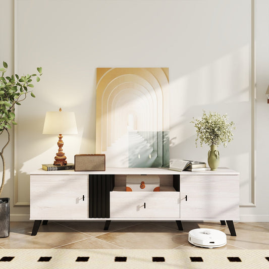 Mid Century Modern TV Stand Entertainment Center for 80" TVs. Fully assembled