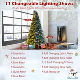 Pre-Lit Snowy Christmas Hinged Tree with Multi-Color Lights-9' - Final Sale