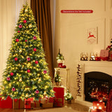 Pre-Lit Snowy Christmas Hinged Tree with Multi-Color Lights-9' - Final Sale